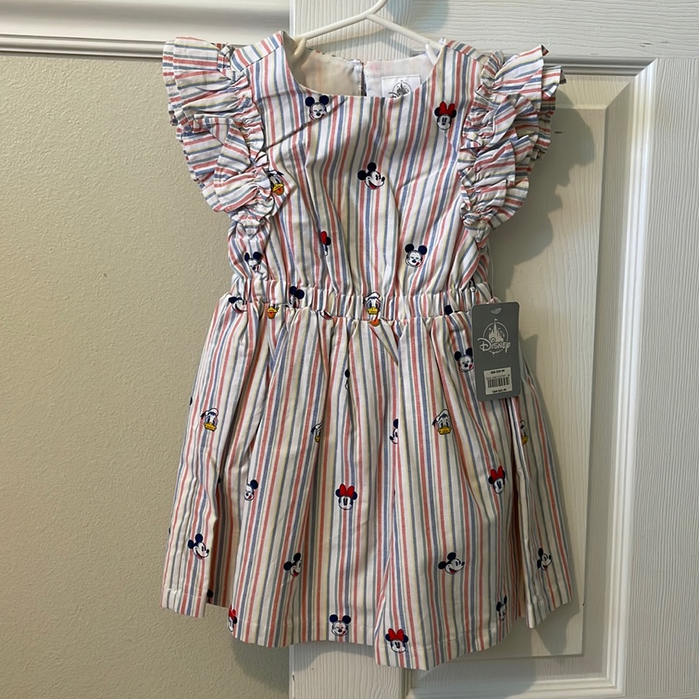 Mickey Mouse and friends striped dress NWT 4T